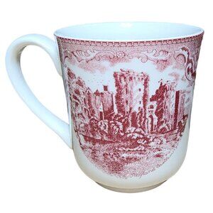 Johnson Bros England Red  Ragland Castle 1792 Coffee Mug Tea Cup Pretty